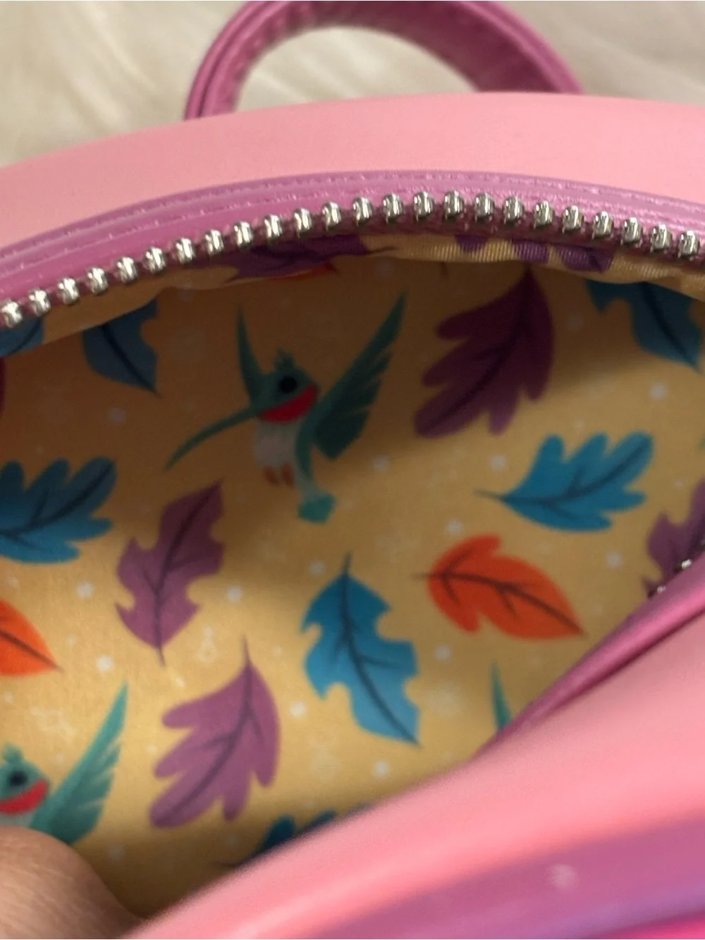 Loungefly Disney Pocahontas Colors of the Wind Pink Mini Backpack EUC